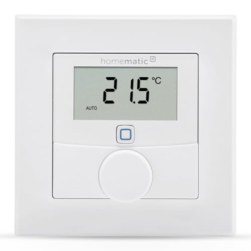 Homematic IP Smart Home Wandthermostat mit Luftfeuchtigkeitssensor, digitales Thermostat Heizkörper/Fußbodenheizung mit App, Temperaturmessung, Energie sparen, 156669A0
