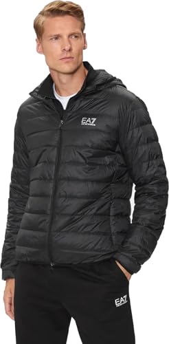 EA7 Herren Gewebte Daunenjacke, Black/Silver, L