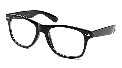 retroUV® Hornbrille ohne Stäke für Frauen und Männer Nerdbrille Retro Brille