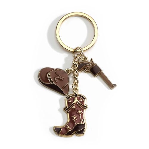 Tranbath Schlüsselanhänger Mit Cowboyhut Und Stiefel, Personalisierte Geschenke, Ideales Geburtstagsgeschenk Für Guter Freundinnen Und Zur Einschulung Von Mädchen, Süßes Accessoire Für Taschen