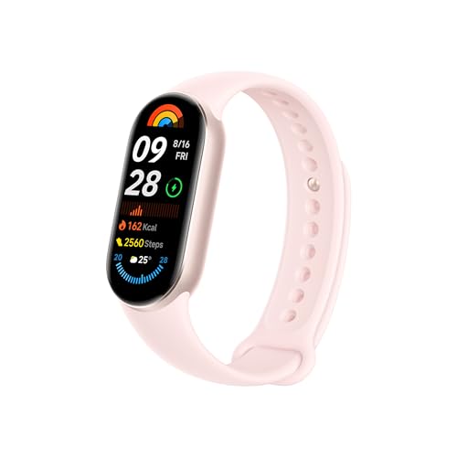 XIAOMI Smart Band 9 Fitness Tracker, AMOLED Display with 1200 Nits, Sp02 Tracking, Sleep and Heart Rate Monitor, Notifications, 5ATM Waterproof, Mi Fit App, Mystic Rose