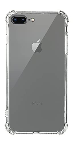 QUITECO Hülle für iPhone 7 Plus/iPhone 8 Plus, Stoßfest, Handyhülle Transparentes Silikon, Verstärkte Ecken