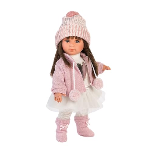 Llorens 1053528 Puppe Sara mit brünetten Haaren und braunen Augen, Fashion Doll mit weichem Körper, inkl. trendigem Outfit, 35cm