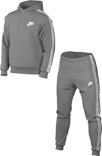 Nike FB7296-063 M NK Club FLC GX HD TRK Suit Tracksuit Herren DK Grey Heather/White Größe 2XL