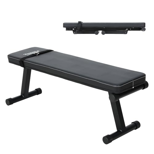 Novonova Flachbank Hantelbank klappbar, Trainingsbank schrägbank Bankdrücken bank sit up bank für zuhause, bis 150kg