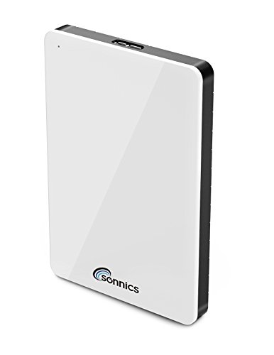 Sonnics 500GB weiß Externe tragbare Festplatte USB 3.0 super schnelle Übertragungsgeschwindigkeit für den Einsatz mit Windows PC, Apple Mac, Xbox ONE und PS4 Fat32