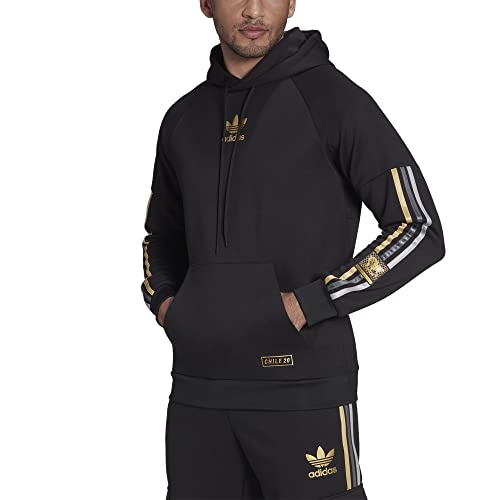 adidas Originals Men's Chile20 Pullover Hoodie, Black, Large