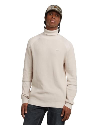 G-Star Herren Detailed Turtle Knitted Pullover, Weiß (Whitebait D25113-C868-1603), XL