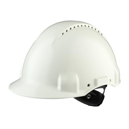 3M Peltor Schutzhelm G3000, G30NUW, mit 3M Uvicator Sensor, ABS, mit Schweißband und Ratschensystem, belüftet, weiß, 1 Packung