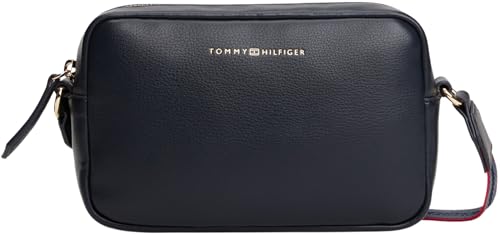 TOMMY HILFIGER Damen Th Logotape Kameratasche Aw0aw17689 Crossover, Einheitsgröße, Blau (Space Blue), One Size