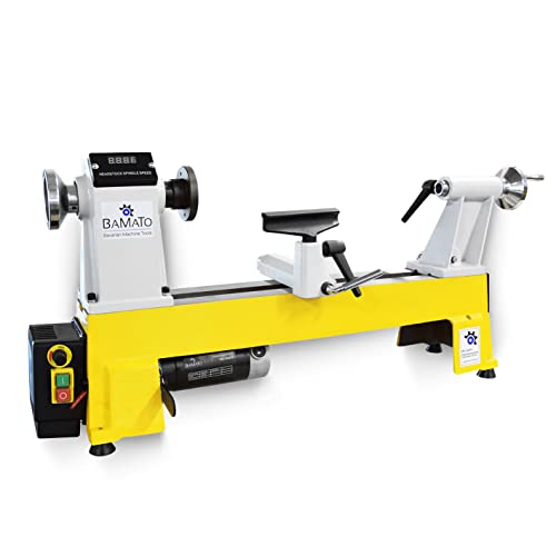 BAMATO Drechselmaschine WL-460V | 550W Leistung | M33 Geweindeaufnahme | MK2 Konus | 153mm Spitzenhöhe | 230V | Drechselbank für Holz Werkstatt