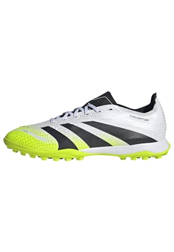 Adidas Unisex Predator League Turf Football Boots, Cloud White/Core Black/Lucid Lemon, 44 EU