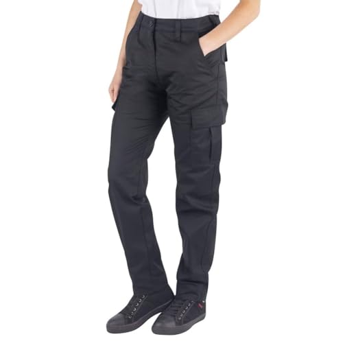 Lee Cooper LCLPNT241 Damen Pflegeleichte Multi-Pocket-Hose Classic Cargo Safety Arbeitshose, Schwarz, 40 EU - 32L