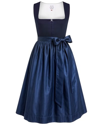 DIRNDLSTERN Damen Blau Ohne - Schnürung Midi Damen Outfit Oktoberfest 2025 gr 40