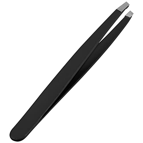Pinzette Professionelle schräge Pinzette für Gesichtshaare Damen & Herren Edelstahl Präzisionspinzette für eingewachsene Haarpinzette (schwarz)
