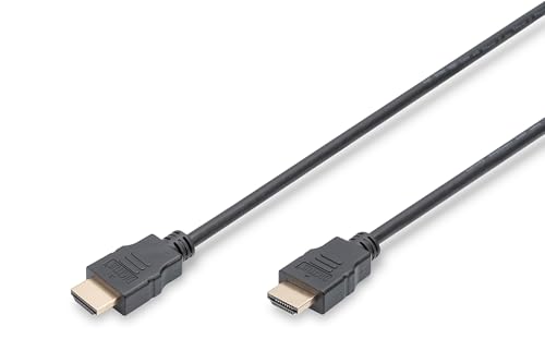 DIGITUS HDMI Standard Anschlusskabel, Typ A St/St, 2.0m, m/Ethernet, Full HD - Vergoldete Kontakte - Schwarz