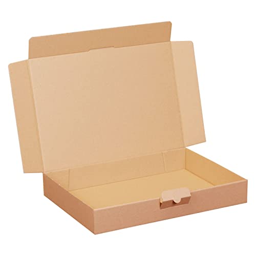 Maxibriefkartons 350 x 250 x 50 mm BRAUN Maxibrief Karton Faltschachtel stabil Versandkarton für Post DHL Versand DIN A4+ B4 Warensendung Büchersendung Versandschachtel mit Steckverschluss (50)