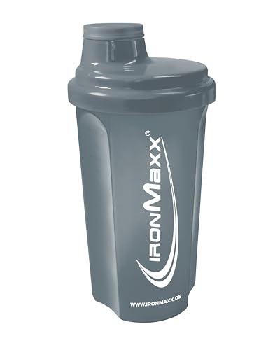 Eiweiß Shaker 700ml Anthrazit - Protein Shaker spülmaschinenfest und auslaufsicher, Mit Drehverschluss, Sieb & Mess-Skala, Frei von BPA & DEHP