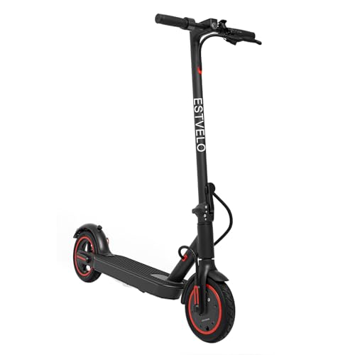 ESTVELO e Scooter für Erwachsene,30 km Reichweite,max 20km/h,Dual-Bremsen, faltbar & leicht (14.5kg),Luftreifen,Elektro Scooter Tragfähigkeit 120kg mit Deutscher Straßenzulassung