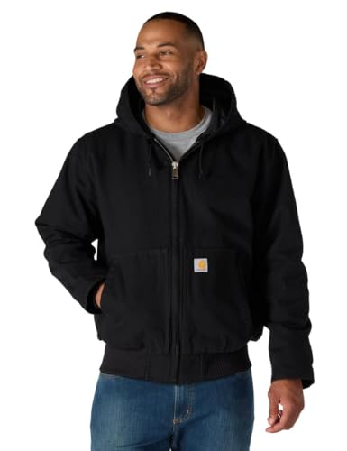 Carhartt, Herren, Weite, isolierte Freizeitjacke aus ausgewaschenem Segelleinen, Schwarz, L
