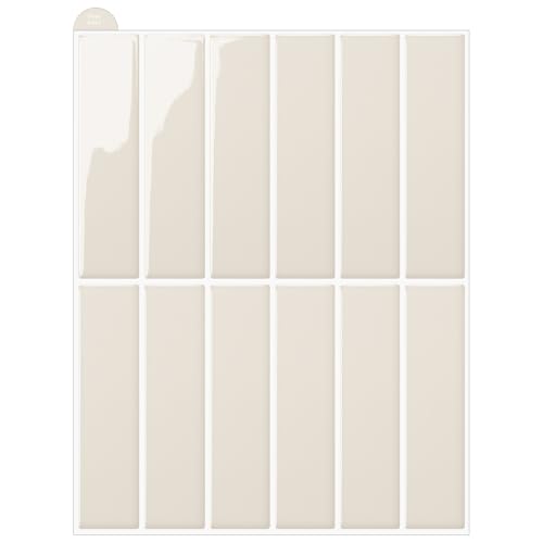 WoStick Beige Wandfliesen Selbstklebend, 3D Peel and Stick Tiles für die Küche, leicht zu Reinigen, Selbstklebende Fliesen Küche für Heimdekoration und Renovierung, 28x22cm 10 Blatt