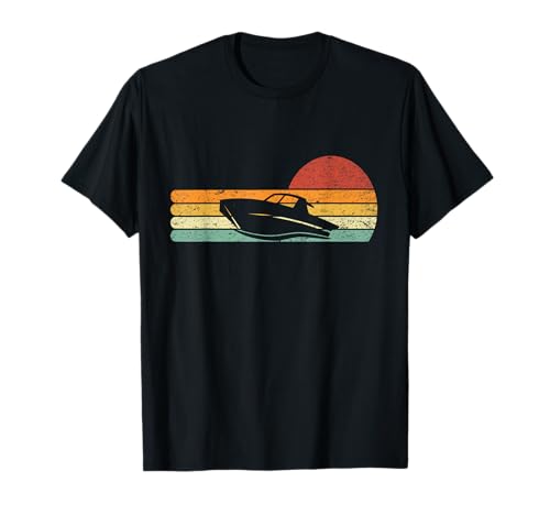 Retro Sportboot Boot fahren Motorboot Bootsfahrer T-Shirt