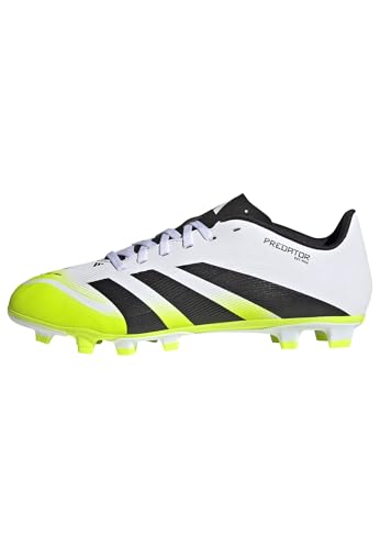 Adidas Unisex Predator Club Firm Ground/Multi Ground Football Boots, Cloud White/Core Black/Lucid Lemon, 44 2/3 EU