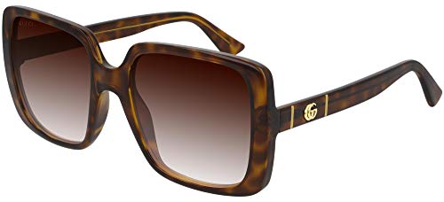 GUCCI Womens GG0632S Sunglasses, Havana-Havana-Brown, 56
