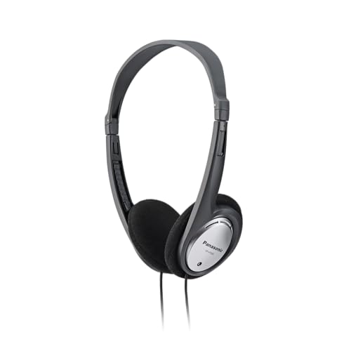 Panasonic RP-HT030E-S Leichter Kopfhörer, faltbarer On-Ear Kopfhörer, reisefreundliches Design, 1,2 m Kabel, XBS, 3,5-mm-Klinkenstecker, Silber