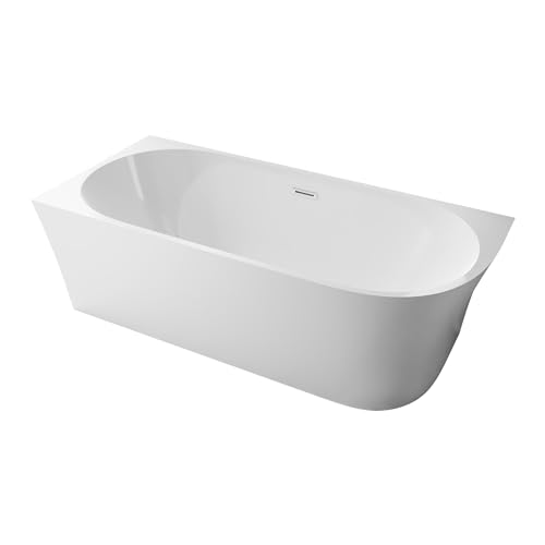 BERNSTEIN Eck-Badewanne aus Sanitäracryl Wanne mit Doppelwandiger Konstruktion 170 x 78 x 60 cm - 5 Jahre Garantie - Standbadewanne Nova Corner in Weiß glänzend, Acryl-Wanne Einbau Links