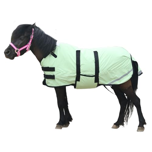Gallopoff 300D Pony/Shetty Pferdedecke, 150g/m² Füllung Outdoordecke für Pony, Leichte, Warme, wasserdichte, Atmungsaktive und Reißfeste Winterdecke für Ponys Fohlen, Minipferde, Zwergpferde