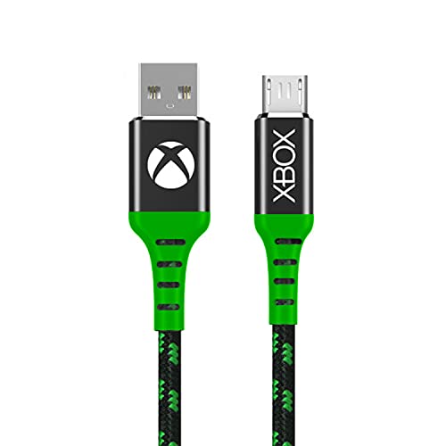 Numskull Offizielles Xbox One Micro USB Nylon geflochtenes Ladekabel 4m - Schnelles Ladekabel zum Spielen und Aufladen - Kompatibel mit PS4 Controller, Samsung, HTC