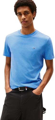 Tommy Jeans Herren TJM Xslim Jaspe Htr Tee EXT Dm0dm20363 S/S T-Shirt, Blue (Copenhagen Blue Htr), L EU