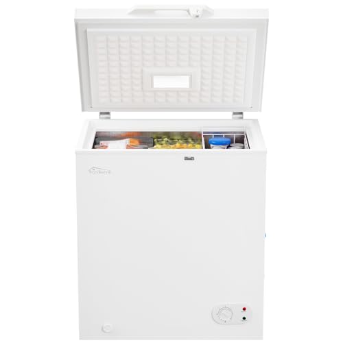 Tronitechnik® Gefriertruhe Kühltruhe BORGAR PRO mit 2in1 Gefrier- und Kühlfunktion | 160 Liter, 184kwh/Jahr, 85cm hoch, geringe Lautstärke | LED-Licht | Rollen | Kindersicherung durch Schloss | Weiß