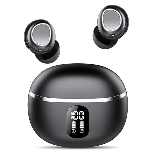 Mini Kopfhörer Kabellos Bluetooth 5.3, In Ear Kopfhörer Bluetooth Noise Cancelling, 50H Laufzeit, Deep Bass, Bequem und Stressfrei, IPX7 Wasserdicht, Ultraleicht Sport Ohrhörer mit 4 ENC Mic, USB-C