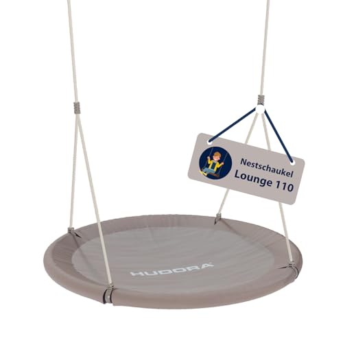HUDORA Nestschaukel Lounge - Höhenverstellbare Hängeschaukel mit 90/110cm Durchmesser für bis zu 150kg - Schaukel mit geschlossener Sitzfläche - Familienschaukel für drinnen & draußen