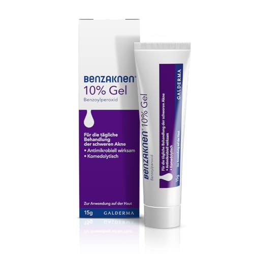 BENZAKNEN 10% Gel, 15g, Mittel gegen Pickel und Mitesser bei schwerer Akne, Befreit Poren und reduziert Talg & Entzündungen, Mit BPO (Benzoylperoxid), Dermatologisch getestet