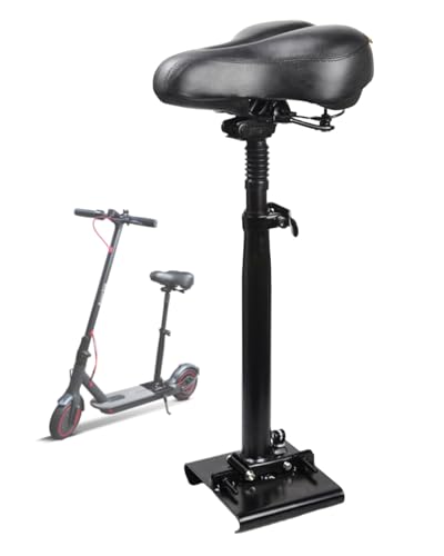 Elektro Scooter Sitz für 13cm-19cm geschwungenen Rändern Fußbretter, Gepolsterter Sattel, Klappbar, Stoßfester, 55-68cm Höhenverstellbar, Erwachsenenroller e Roller Sitz Zubehör