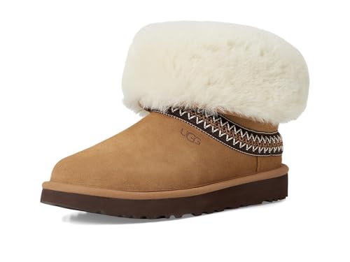 UGG Classic Short Crescent, Mode-Stiefel, CHESTNUT,