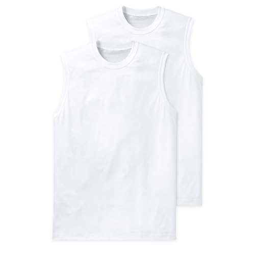 Schiesser Herren 2 Pack Muskelshirt - American Shirt Unterhemd, Weiss_228010, L EU