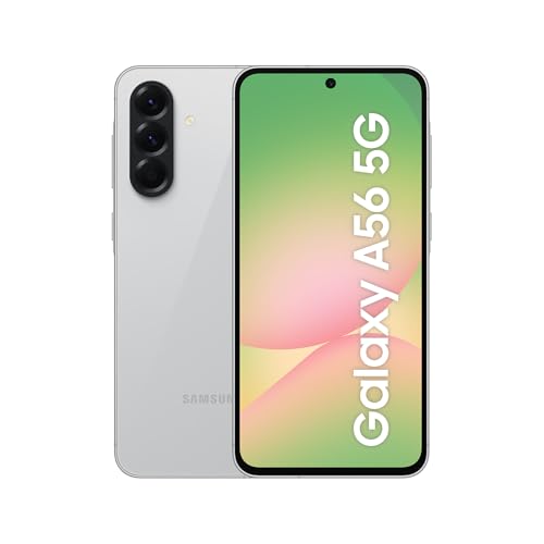 Samsung Galaxy A56 5G AI Smartphone ohne Vertrag, Simlockfreies AI Handy mit Android, 8 GB RAM, 128 GB Speicher, 50-MP-Kamera, Awesome Lightgray, 2,5 Jahre Herstellergarantie [Exklusiv auf Amazon]