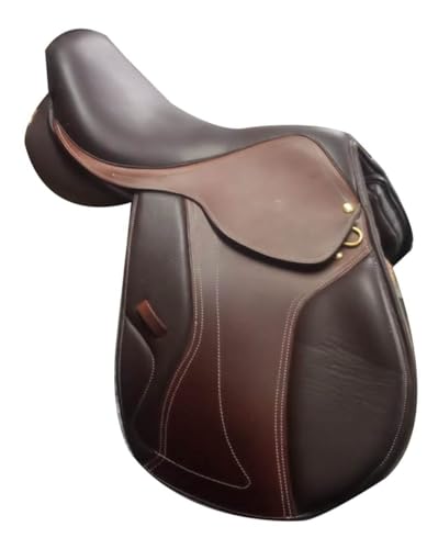 EQUIGEAR Edler Premium-Allzweck-Springsattel aus Leder für Pferde – Entwickelt für anspruchsvolle Reiter mit Fokus auf Komfort, Kontrolle und Langlebigkeit (18 inches)