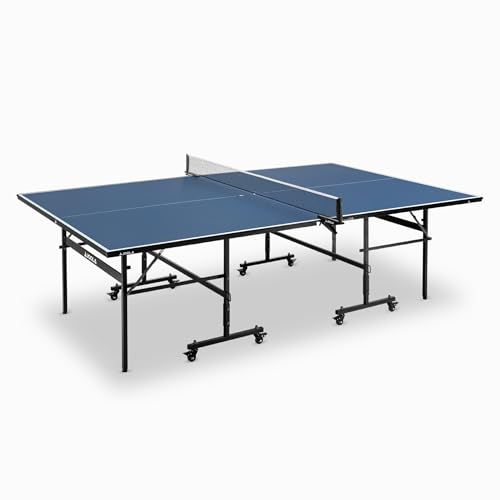 JOOLA Tischtennisplatte Inside 13 Tischtennistisch Indoor klappbares Untergestell – Schneller Aufbau-inklusive Netz, blau, 274 x 152,5 x 76 cm
