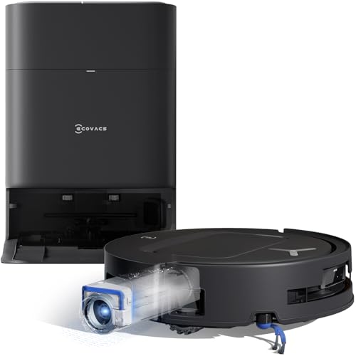 ECOVACS DEEBOT T80 Omni Saugroboter mit Wischfunktion, 18.000 Pa, OZMO Roller Wischwalze mit kontinuierlicher Frischwasser-Selbstreinigung, ZeroTangle 3.0,Moppwäsche mit 40-75℃ heißem Wasser, Schwarz
