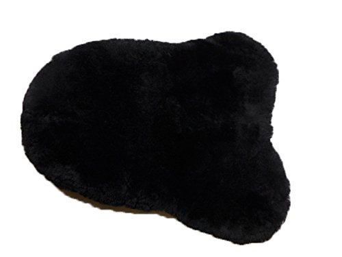 Pferdesport Euroriding Sattelsitzbezug australisches LAMMFELL, schwarz, Grösse L