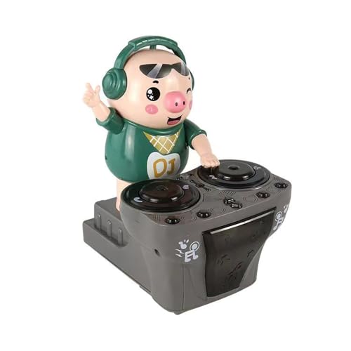 CHEOTIME Kleinkinder DJ-Mixer-Spielzeug, elektronisches Musik-DJ-Spielzeug mit Lichtern, Liedern, Soundeffekten, Mikrofon, elektrisches DJ-Schwein-Spielzeug,