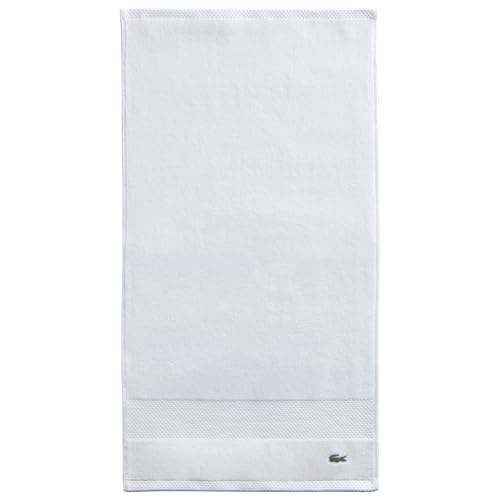 Lacoste Heritage Supima Handtuch, Baumwolle, Weiß, 40,6 x 76,2 cm