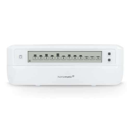 Homematic IP Smart Home Fußbodenheizungscontroller – 12 Kanäle, motorisch, Digitale Steuerung Fußbodenheizung mit oder ohne App, Energie sparen, 153621A0