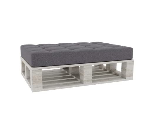 Gutekissen® Palettenkissen Gesteppte Kissen mit Knöpfen, Palettenauflagen Sitzkissen Rückenlehne Gesteppt PFG (Sitzkissen 120x60, Dunkelgrau)