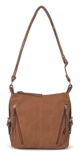TOM TAILOR Caia Damen Umhängetasche Crossbody Bag Mittelgroß Cognac Braun